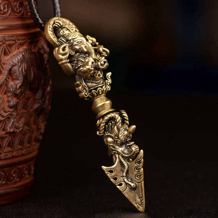 Tibetan Ganesh Ganpati Elephant God of Wealth Dorje Vajra Spiritual Power Necklace Pendant - image 17