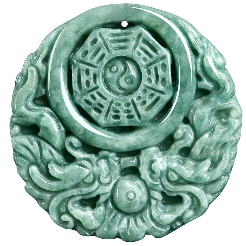 Buddha Stones Dragon Jade Yin Yang Balance Necklace String Pendant - image 8