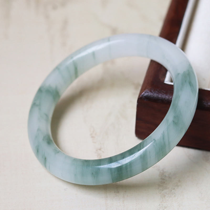 Buddha Stones Natural Jade Luck Prosperity Bangle Bracelet - image 6