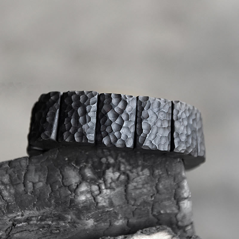 Buddha Stones Vintage Ebony Wood Texture Peace Couple Bracelet - image 1