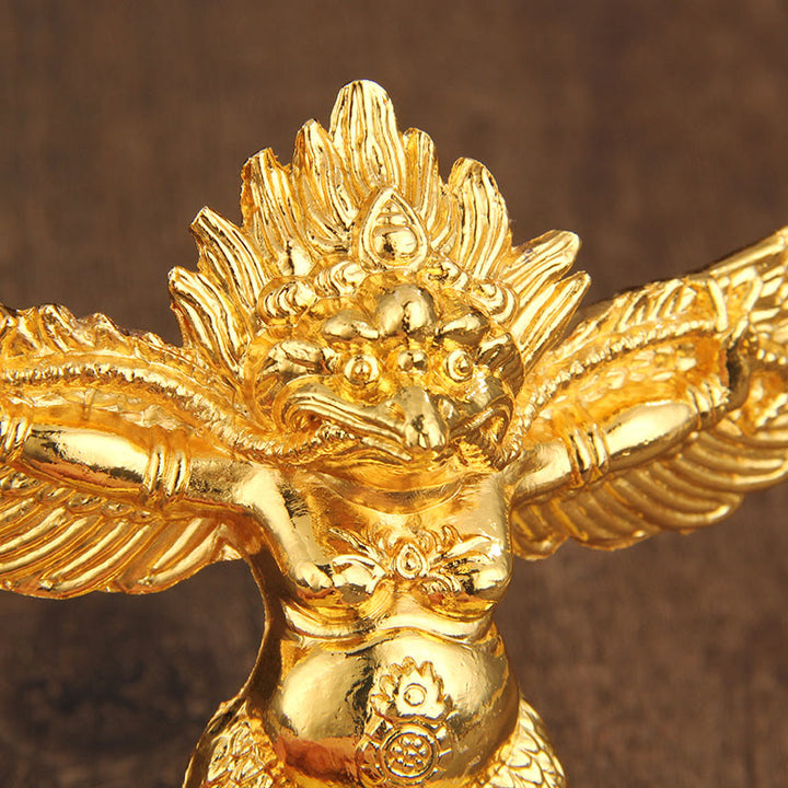 Tibetan Gold Garuda Bird Alloy Protection Home Decoration - image 2