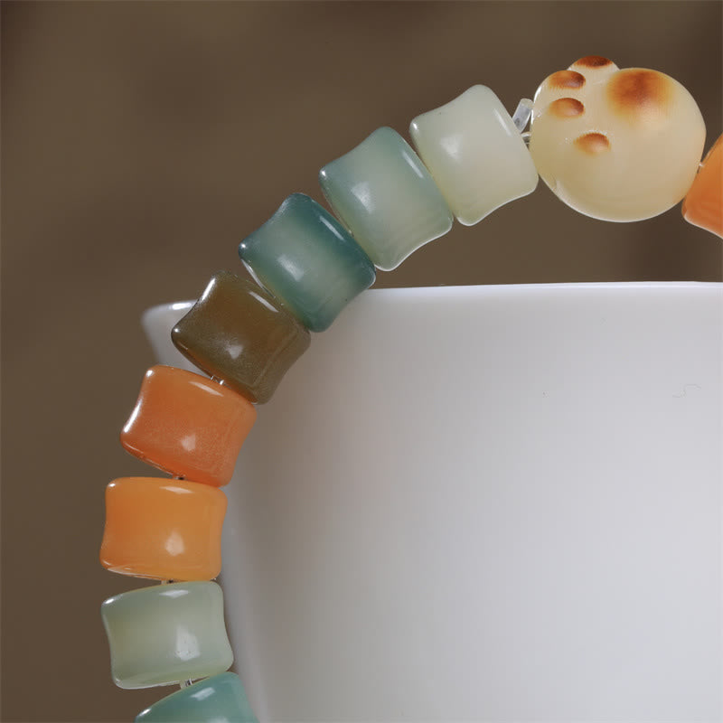 Buddha Stones Colorful Bodhi Seed Cat Paw Wisdom Bracelet - image 3