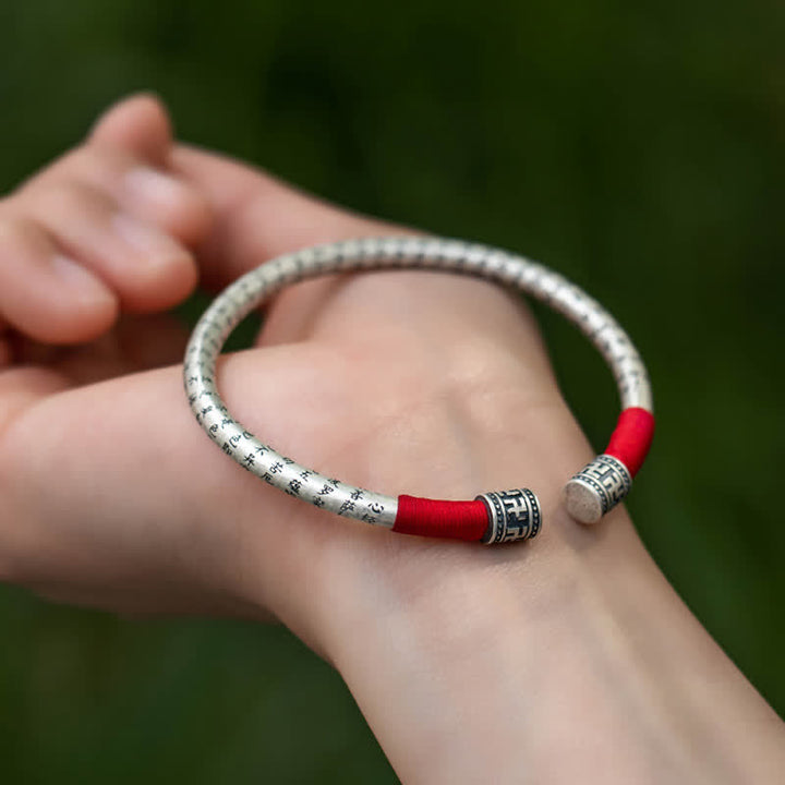 Buddha Stones Tibet Om Mani Padme Hum Luck Red String Bracelet Bangle - image 5