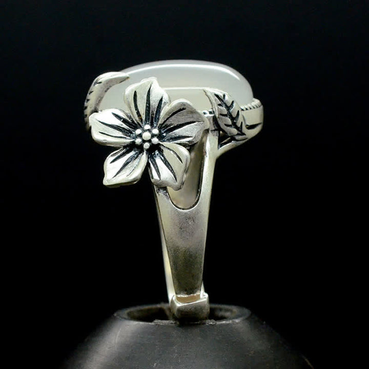 990 Sterling Silver Natural Chalcedony Plum Positive Harmony Ring - image 12