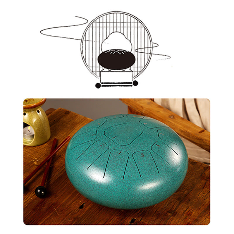 Buddha Stones Steel Tongue Drum Sound Healing Mindfulness Meditation Yoga Drum Kit 11 Note 8 Inch - image 12