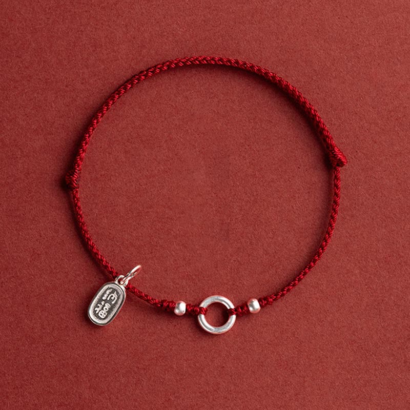 Buddha Stones 925 Sterling Silver Lucky Fortune Peace Joy Lotus Peace Buckle Red String Bracelet - image 7