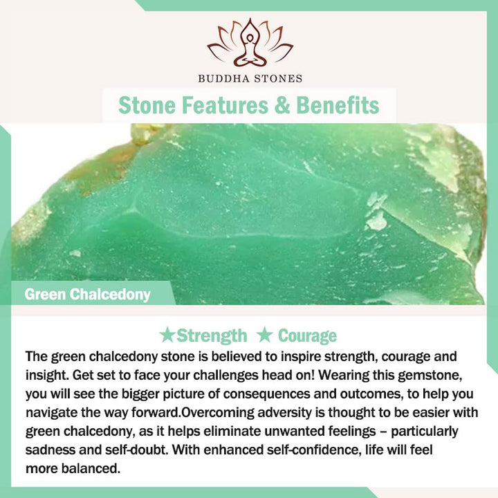 Green Chalcedony Round Peace Buckle Strength Necklace Pendant - image 6