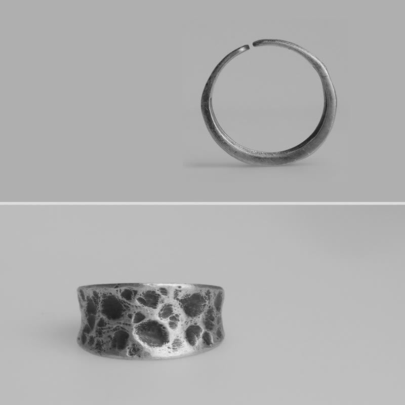925 Sterling Silver Bump Texture Design Protection Ring - image 8