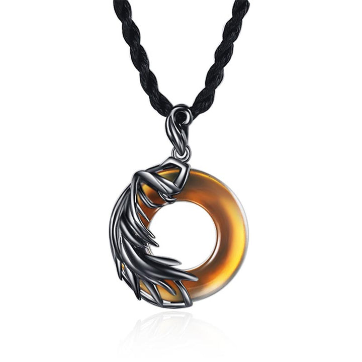 Buddha Stones Obsidian Chalcedony Meditation Round Pendant Necklace - image 2