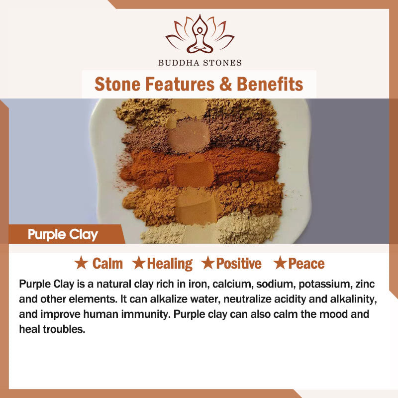 Buddha Stones Small Buddha Serenity Purple Clay Home Desk Decoration - image 28