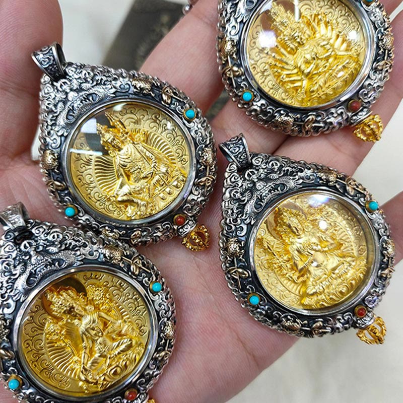 Buddha Stones Chinese Zodiac Natal Buddha Thangka Nine Palaces Eight Diagrams Wealth Rotatable Necklace Pendant - image 14