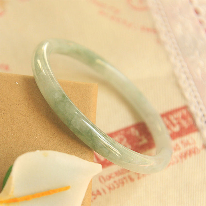 Buddha Stones Natural Jade Peace Healing Bangle Bracelet - image 3