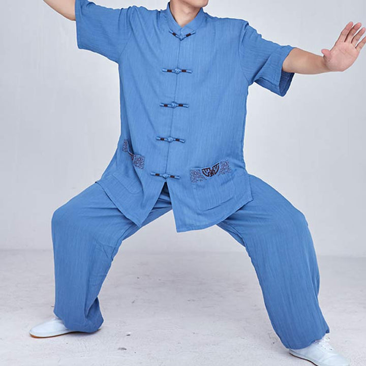 Buddha Stones Meditation Zen Prayer Spiritual Tai Chi Qigong Practice Unisex Embroidery Clothing Set - image 34