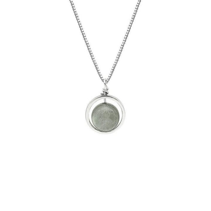 Buddha Stones 925 Sterling Silver Moonstone Love Planet Rotatable Pattern Necklace Pendant - image 12