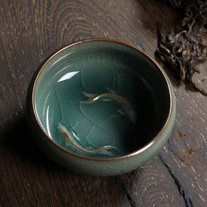 Buddha Stones Colorful Koi Fish Ceramic Teacup Kung Fu Tea Cup Bowl - image 9