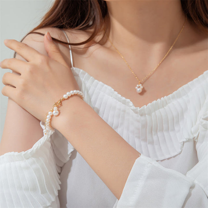 Buddha Stones Pearl Cat Paw Healing Chain Bracelet - image 5