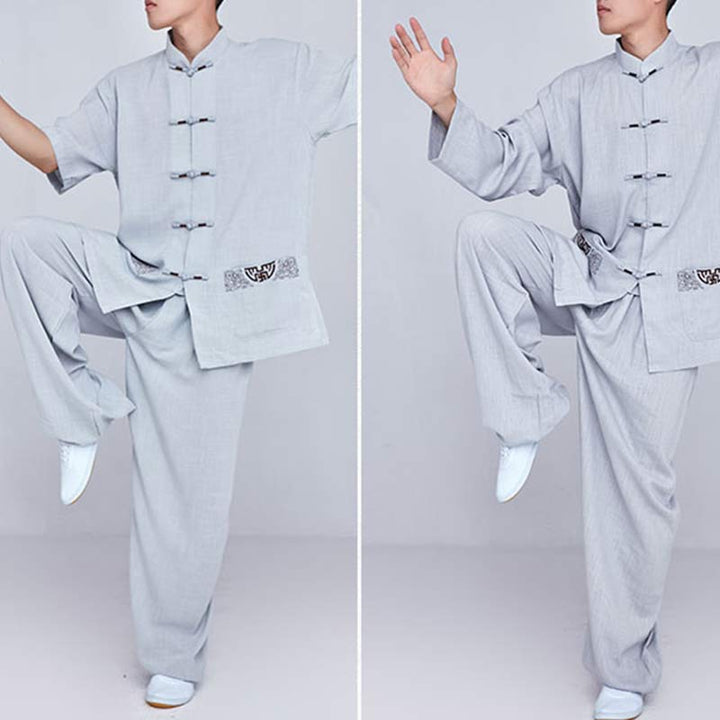 Buddha Stones Meditation Zen Prayer Spiritual Tai Chi Qigong Practice Unisex Embroidery Clothing Set - image 30