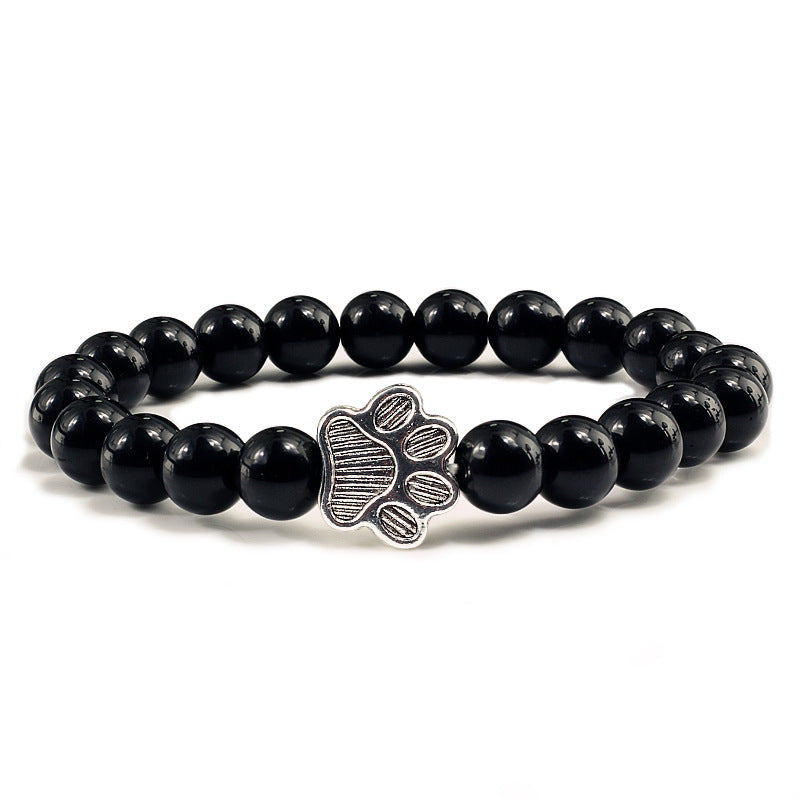 Buddha Stones “Save A Dog” Stone Bracelet - Bright Black Beads - image 11