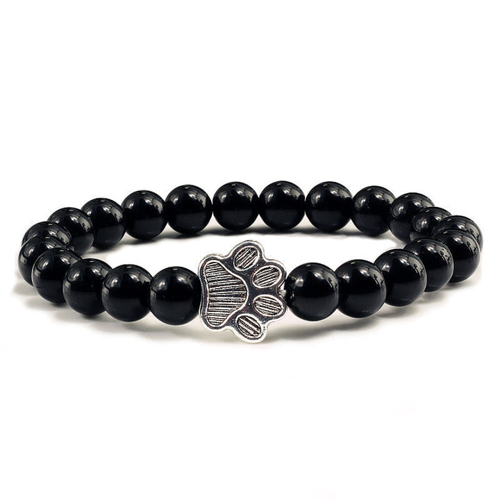 Buddha Stones “Save A Dog” Stone Bracelet - Bright Black Beads - image 11