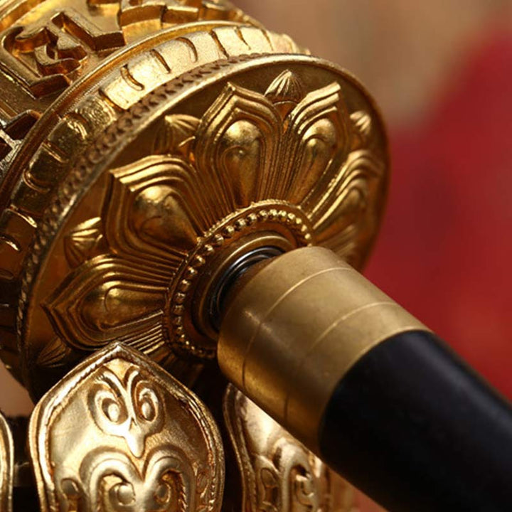 Tibetan Prayer Wheel Six True Words Copper Meditation Decoration - image 3