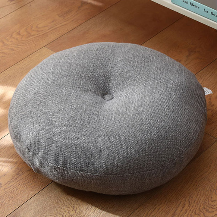 Lotus Simple Pattern Linen Meditation Seat Cushion Home Living Room Decoration - Detachable - 40cm*10cm - DimGray - image 0