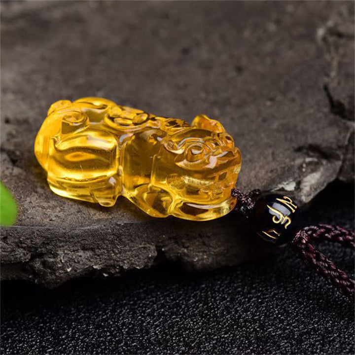 Buddha Stones FengShui Citrine PiXiu Wealth Necklace Pendant - image 4