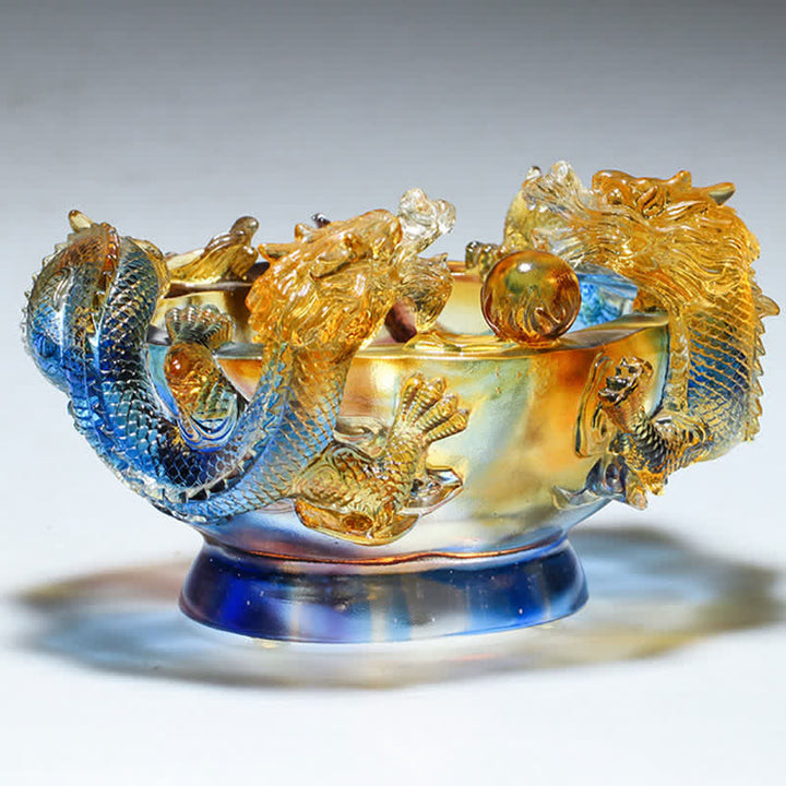 Feng Shui Chinese Zodiac Dragon Handmade Liuli Crystal Art Piece Protection Home Office Decoration - image 3