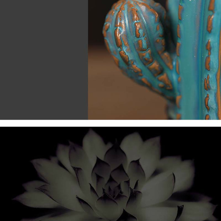 Cactus Ceramic Healing Backflow Smoke Fountain Incense Burner - image 5