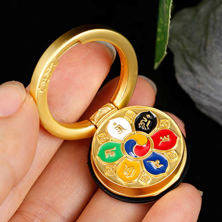 Tibetan Om Mani Padme Hum Peace Phone Ring Bracket Universal Phone Holder Decorations - image 4