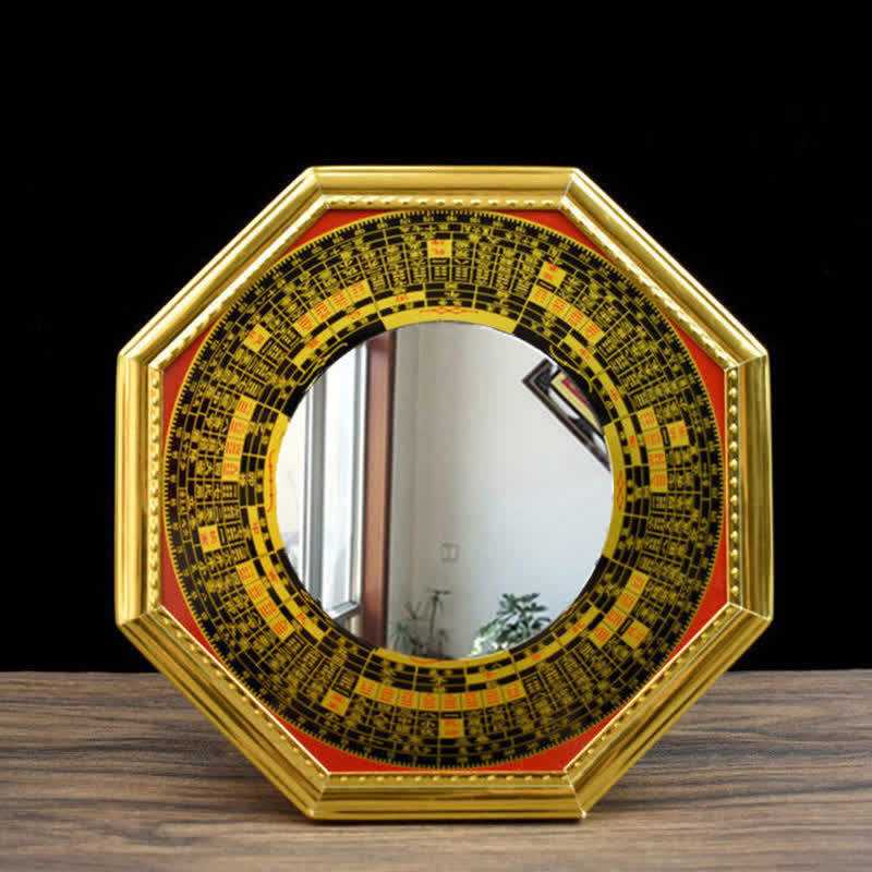 Feng Shui Bagua Map Five-Emperor Coins Gourd Balance Living Room Energy Map Mirror - image 2