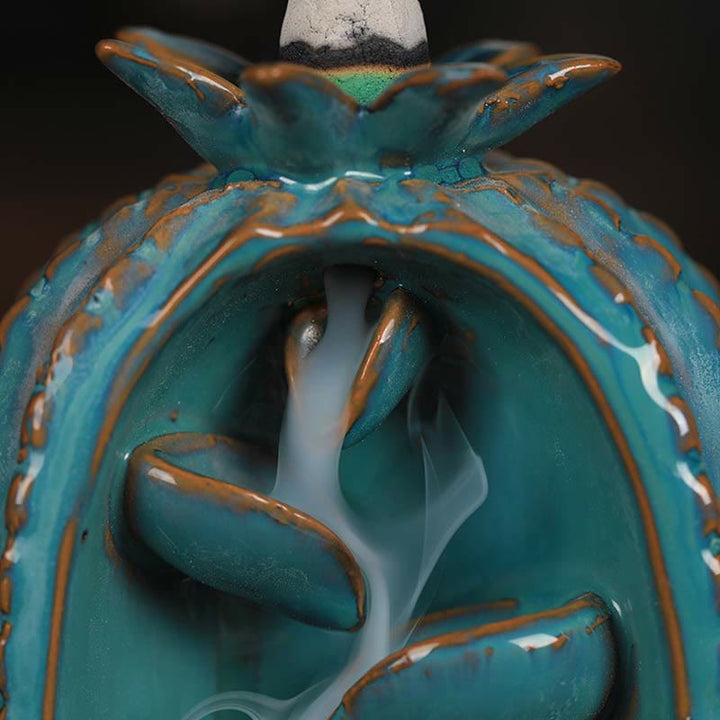 Cactus Ceramic Healing Backflow Smoke Fountain Incense Burner - image 2