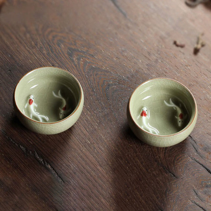 Buddha Stones Colorful Koi Fish Ceramic Teacup Kung Fu Tea Cup Bowl - image 48