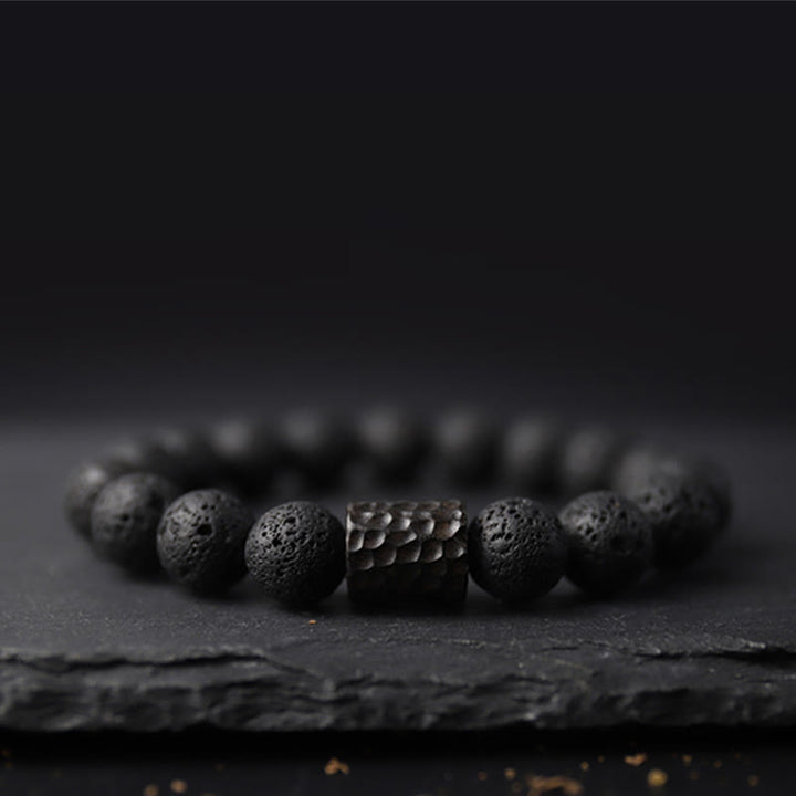 Buddha Stones "Wishing Strength to Rise from Within" Lava Rock Bracelet Includes Gift Message Card - image 4