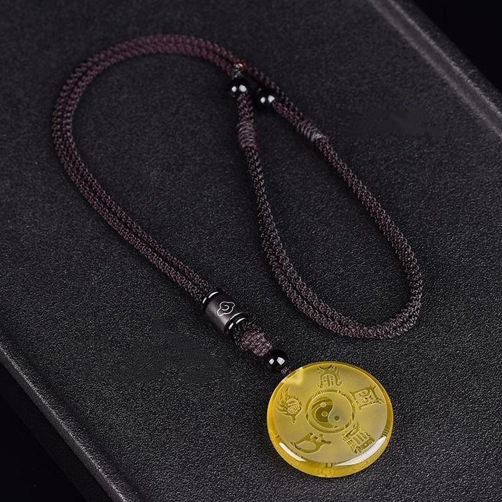Buddha Stones Taoism Five Sacred Mountains Yin Yang Symbol Liuli Crystal Balance Necklace Pendant Key Chain - image 11