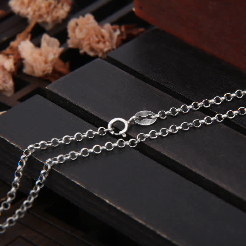 999 Sterling Silver Buddha Demon Serenity Necklace Pendant - 55cm-925 Sterling Silver Chain(Chain Only-Without Pendant) - image 6