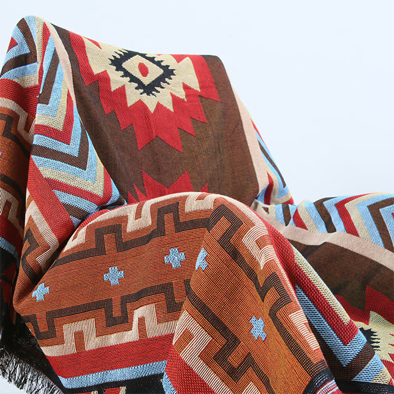 Buddha Stones Tibetan Geometric Hand-Dyed Craftsman Blanket - image 2