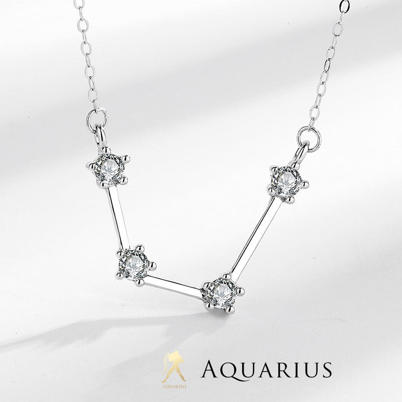 925 Sterling Silver 12 Constellations of the Zodiac Astrology Blessing Necklace Pendant (Extra 30% Off | USE CODE: FS30) - Aquarius - image 4