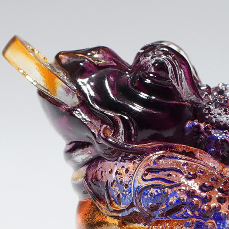 Feng Shui Frog Handmade Liuli Crystal Art Piece Wealth Home Office Decoration - image 15
