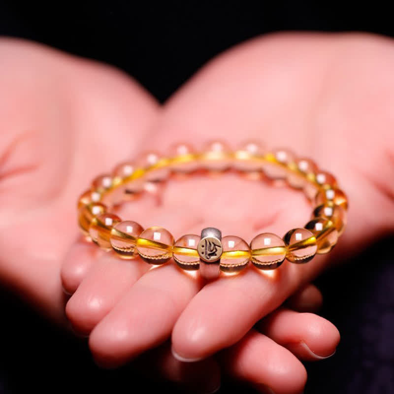 925 Sterling Silver Chinese Zodiac Natal Buddha Citrine Protection Bracelet - image 8