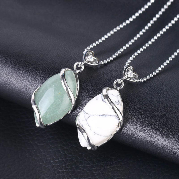 Buddha Stones Marquise Pattern Natural Crystal Stone Charm Necklace Pendant - image 30