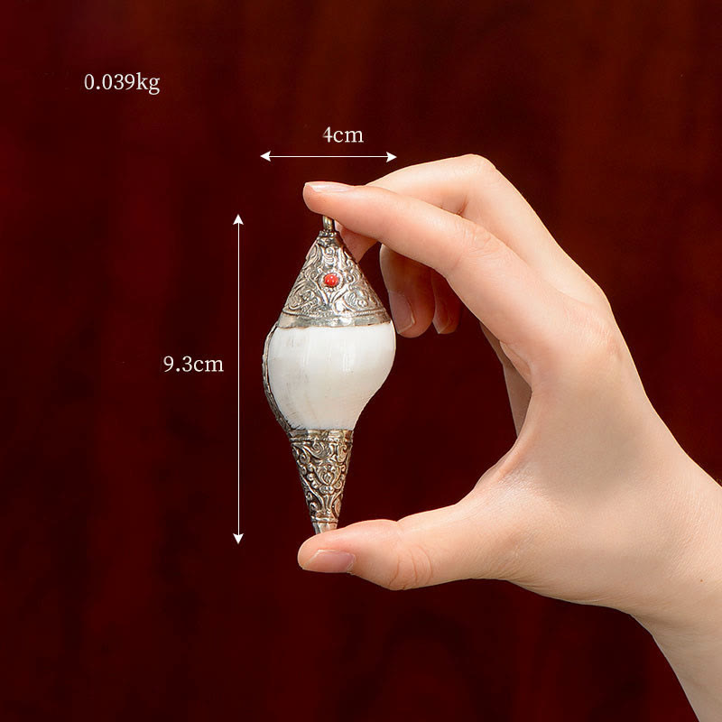Tibetan Natural Shankha Conch Shell Seashell Wealth Lucky Home Decoration - Extra Small Shankh 9.3*4cm - image 2