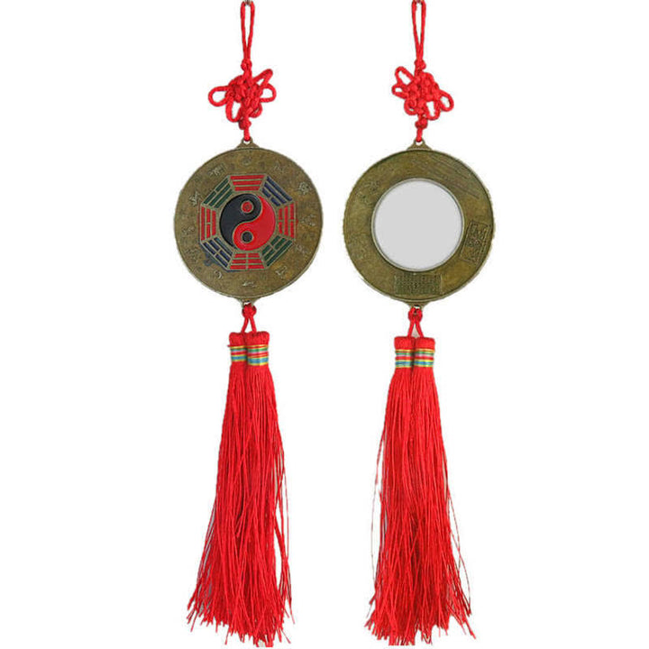 Feng Shui Bagua Map Chinese Knotting Harmony Energy Map Mirror - 7CM Round Bagua Map - image 6