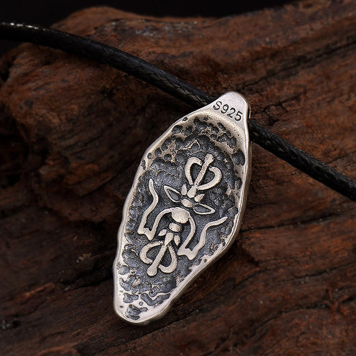 Buddha Stones Tibetan 925 Sterling Silver Om Mani Padme Hum Dorje Vajra Engraved Strength Necklace Pendant - image 16