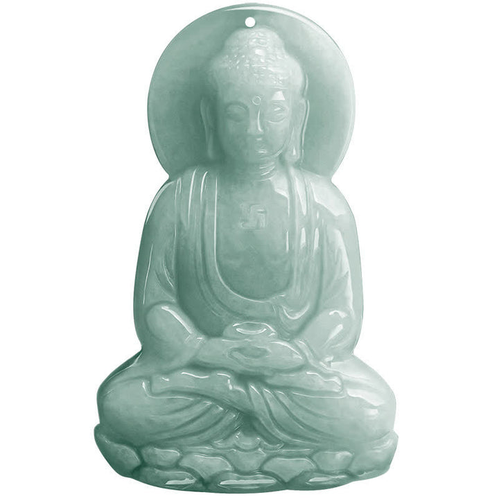 Buddha Stones Amitabha Buddha Jade Amulet Compassion String Necklace - image 18