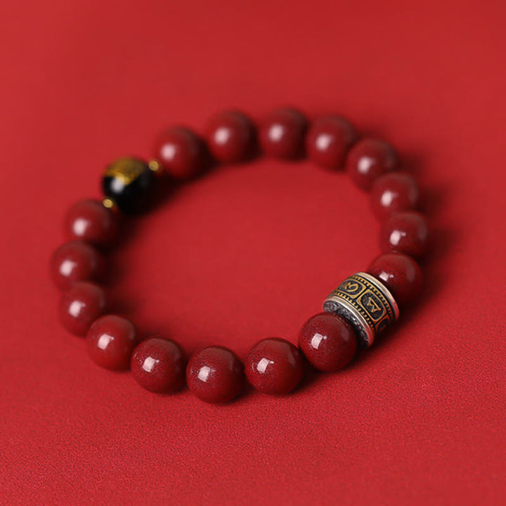 Buddha Stones 925 Sterling Silver Chinese Zodiac Natal Buddha Cinnabar Om Mani Padme Hum Calm Bracelet - image 14