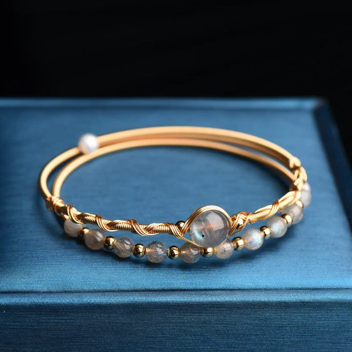 Buddha Stones Moonstone Healing Love Bracelet Bangle - image 4