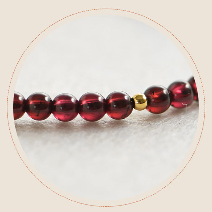 Buddha Stones Natural Garnet Golden Beads Stability Bracelet - image 5