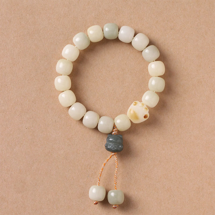 Buddha Stones Lucky Cat Bodhi Seed Cat Paw Peace Bracelet - image 4