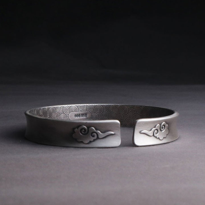999 Sterling Silver Yin Yang Auspicious Clouds Balance Harmony Bracelet - image 5