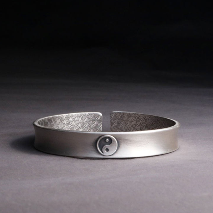 999 Sterling Silver Yin Yang Auspicious Clouds Balance Harmony Bracelet - image 8